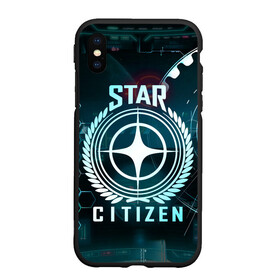 Чехол для iPhone XS Max матовый с принтом Star Citizen (Стар Ситизен) в Новосибирске, Силикон | Область печати: задняя сторона чехла, без боковых панелей | squadron 42 | star citizen | галактика | игры | космического симулятора | космос