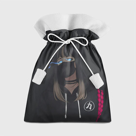 Подарочный 3D мешок с принтом Девочка в маске в Новосибирске, 100% полиэстер | Размер: 29*39 см | Тематика изображения на принте: аниме | аниме тян | девочка в маске | тян | тян в маске | тянка