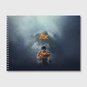 Альбом для рисования с принтом JioK огонь в Новосибирске, 100% бумага
 | матовая бумага, плотность 200 мг. | дым | монстры | огонь | персонаж | человек