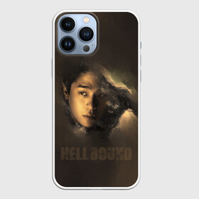 Чехол для iPhone 13 Pro Max с принтом Hellbound персонаж. в Новосибирске,  |  | Тематика изображения на принте: дым | монстор | надпись | название | персонаж