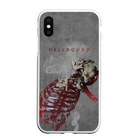 Чехол для iPhone XS Max матовый с принтом Hellbound Новая истина в Новосибирске, Силикон | Область печати: задняя сторона чехла, без боковых панелей | Тематика изображения на принте: дым | надпись | скелет | текстура