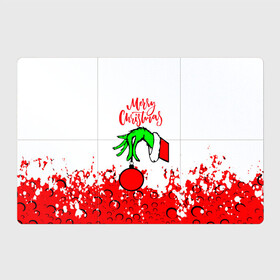 Магнитный плакат 3Х2 с принтом Merry Christmas Grinch в Новосибирске, Полимерный материал с магнитным слоем | 6 деталей размером 9*9 см | 2022 | grinch | happy new year | merry christmas | год тигра | гринч | зима близко | нг | новогодний | новый год | новый год 2022 | рождество | снег | снежинки
