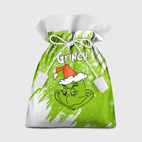Подарочный 3D мешок с принтом Grinch Green. в Новосибирске, 100% полиэстер | Размер: 29*39 см | Тематика изображения на принте: 2022 | grinch | happy new year | merry christmas | год тигра | гринч | зима близко | нг | новогодний | новый год | новый год 2022 | рождество | снег | снежинки