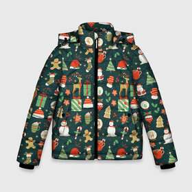 Зимняя куртка для мальчиков 3D с принтом Merry Christmas Happy New Year в Новосибирске, ткань верха — 100% полиэстер; подклад — 100% полиэстер, утеплитель — 100% полиэстер | длина ниже бедра, удлиненная спинка, воротник стойка и отстегивающийся капюшон. Есть боковые карманы с листочкой на кнопках, утяжки по низу изделия и внутренний карман на молнии. 

Предусмотрены светоотражающий принт на спинке, радужный светоотражающий элемент на пуллере молнии и на резинке для утяжки | 2022 | christmas | new year | год тигра | дед мороз | елка | елки | елочки | зима | куранты | мороз | на новый год | олени | олень | подарки | подарок | рождество | с новым годом | с рождеством | сани | санта | снег