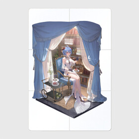 Магнитный плакат 2Х3 с принтом Уголок Гань Юй в Новосибирске, Полимерный материал с магнитным слоем | 6 деталей размером 9*9 см | genshin impact | арт | гань юй | козочка | кокосовая коза | комната | комната девушки | ли юэ | отдых | рисунок | уголок персонажа