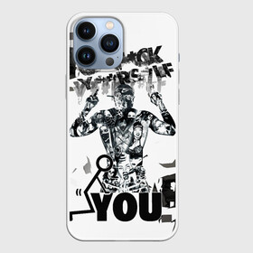 Чехол для iPhone 13 Pro Max с принтом G FCK в Новосибирске,  |  | bkl | black and white | enregistrements dk | foreign | funny inscription | gfck 1 | hiphop | in trend | rap | top prints | в тренде | иностранный | прикольная надпись | реп | топ принтов | хипхоп | черно белый