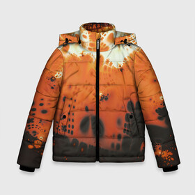 Зимняя куртка для мальчиков 3D с принтом Коллекция Journey Оранжевый взрыв 126-3 2 в Новосибирске, ткань верха — 100% полиэстер; подклад — 100% полиэстер, утеплитель — 100% полиэстер | длина ниже бедра, удлиненная спинка, воротник стойка и отстегивающийся капюшон. Есть боковые карманы с листочкой на кнопках, утяжки по низу изделия и внутренний карман на молнии. 

Предусмотрены светоотражающий принт на спинке, радужный светоотражающий элемент на пуллере молнии и на резинке для утяжки | abstraction | black | bright | fractal | orange | абстракция | на витрину | оранжевый | фрактал | черный | яркий