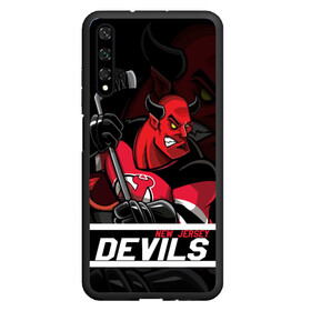 Чехол для Honor 20 с принтом Нью Джерси Девилз New Jersey Devils в Новосибирске, Силикон | Область печати: задняя сторона чехла, без боковых панелей | Тематика изображения на принте: devils | hockey | new jersey | new jersey devils | nhl | usa | девилз | нхл | ньюджерси | ньюджерси девилз | спорт | сша | хоккей | шайба