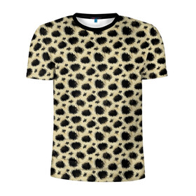 Мужская футболка 3D спортивная с принтом Шкура Леопарда (Leopard) в Новосибирске, 100% полиэстер с улучшенными характеристиками | приталенный силуэт, круглая горловина, широкие плечи, сужается к линии бедра | Тематика изображения на принте: jaguar | leopard | ocelot | predator | гепард | дикая кошка | животное | зверь | кот | леопард | леопардовые пятна | оцелот | хищная кошка | хищник | ягуар