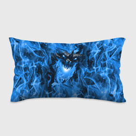 Подушка 3D антистресс с принтом Дракон в синем пламени Dragon in blue flame в Новосибирске, наволочка — 100% полиэстер, наполнитель — вспененный полистирол | состоит из подушки и наволочки на молнии | dragon | дракон | миф | монстр | огонь | пламя | фэнтези