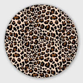 Круглый коврик для мышки с принтом Леопардовые Пятна в Новосибирске, резина и полиэстер | круглая форма, изображение наносится на всю лицевую часть | jaguar | leopard | ocelot | predator | гепард | дикая кошка | животное | зверь | кот | леопард | леопардовые пятна | оцелот | хищная кошка | хищник | ягуар