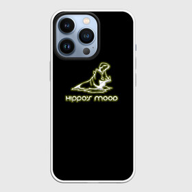 Чехол для iPhone 13 Pro с принтом Hippos mood в Новосибирске,  |  | африка | бегемот | бивни | гиппопотам | животные | злой | злость | индия | настроение | неон | неоновые принты | природа | саванна | светящиеся | сердится