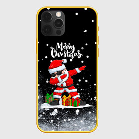 Чехол для iPhone 12 Pro с принтом Santa Dabbing с подарками. в Новосибирске, силикон | область печати: задняя сторона чехла, без боковых панелей | Тематика изображения на принте: 2022 | dabbing | happy new year | merry christmas | santa dabbing | год тигра | зима близко | нг | новогодний | новый год | новый год 2022 | рождество | символ 2022 года | снег | снежинки