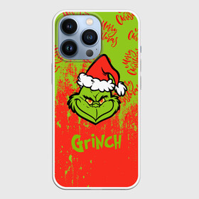 Чехол для iPhone 13 Pro с принтом Grinch Merry Christmas. в Новосибирске,  |  | 2022 | grinch | happy new year | merry christmas | год тигра | гринч | зима близко | нг | новогодний | новый год | новый год 2022 | рождество | снег | снежинки