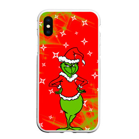 Чехол для iPhone XS Max матовый с принтом Новогодний Grinch на танцполе. в Новосибирске, Силикон | Область печати: задняя сторона чехла, без боковых панелей | 2022 | grinch | happy new year | merry christmas | год тигра | гринч | зима близко | нг | новогодний | новый год | новый год 2022 | рождество | снег | снежинки