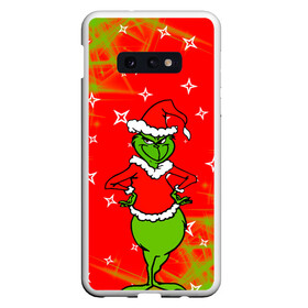 Чехол для Samsung S10E с принтом Новогодний Grinch на танцполе. в Новосибирске, Силикон | Область печати: задняя сторона чехла, без боковых панелей | 2022 | grinch | happy new year | merry christmas | год тигра | гринч | зима близко | нг | новогодний | новый год | новый год 2022 | рождество | снег | снежинки