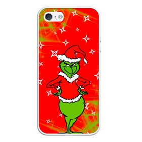 Чехол для iPhone 5/5S матовый с принтом Новогодний Grinch на танцполе. в Новосибирске, Силикон | Область печати: задняя сторона чехла, без боковых панелей | 2022 | grinch | happy new year | merry christmas | год тигра | гринч | зима близко | нг | новогодний | новый год | новый год 2022 | рождество | снег | снежинки