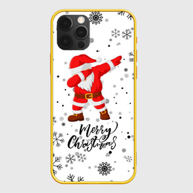 Чехол для iPhone 12 Pro с принтом Santa Dabbing идет снег. в Новосибирске, силикон | область печати: задняя сторона чехла, без боковых панелей | Тематика изображения на принте: 2022 | dabbing | happy new year | merry christmas | santa dabbing | год тигра | зима близко | нг | новогодний | новогодний тигр | новый год | новый год 2022 | рождество | символ 2022 года | снег | снежинки