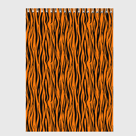 Скетчбук с принтом Тигровые Полосы в Новосибирске, 100% бумага
 | 48 листов, плотность листов — 100 г/м2, плотность картонной обложки — 250 г/м2. Листы скреплены сверху удобной пружинной спиралью | Тематика изображения на принте: animal | beast | cat | predator | tiger | амурский тигр | белый тигр | год тигра | животное | зверь | кот | полосатая кошка | саблезубый тигр | тигр | хищник | царь джунглей | шерхан