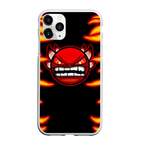 Чехол для iPhone 11 Pro матовый с принтом Geometry Dash Smiley demon в Новосибирске, Силикон |  | Тематика изображения на принте: angry | crazy | demon | devil | evil | fire | geometry dash | icons | robtop | smile | геомерия даш | геометри деш | геометри дэш | геометрия дэш | демон | злой смайл | игра геометрия дэш | иконки | огненный | огонь | пламя | платформер