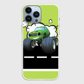 Чехол для iPhone 13 Pro Max с принтом Вспыш и чудо машинки   Огурчик в Новосибирске,  |  | Тематика изображения на принте: вспыш | детский | зеленый | мальчик | машина | машинки | монстрак | мультик | мультфильм | огурчик | персонаж | чудо
