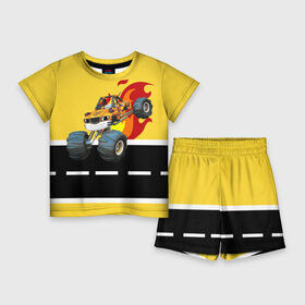 Детский костюм с шортами 3D с принтом Вспыш и чудо машинки  Рык в Новосибирске,  |  | вспыш | детский | желтый | машина | машинки | монстрак | мультик | мультфильм | персонаж | рык | чудо