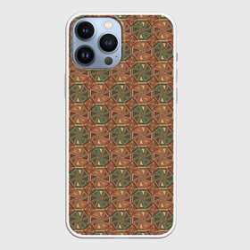 Чехол для iPhone 13 Pro Max с принтом Абстракция из зеленых и оранжевых восьмиугольников в Новосибирске,  |  | abstraction | circle | polygons | shapes | square | абстрактное искусство | абстракция | винтаж | зеленый | знак | искусство | квадрат | коричневый | красочный | круг | многоугольники | оранжевый | ретро | символ | стиль