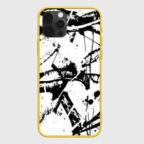 Чехол для iPhone 12 Pro с принтом GRUNGE TRIP в Новосибирске, силикон | область печати: задняя сторона чехла, без боковых панелей | grunge | абстракция | граундж | грязный | кляксы | пестрый | черно белый