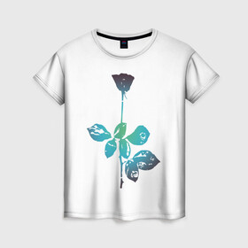 Женская футболка 3D с принтом ROSE OF PERCEPTION в Новосибирске, 100% полиэфир ( синтетическое хлопкоподобное полотно) | прямой крой, круглый вырез горловины, длина до линии бедер | emotion | enjoy the silence | rose | violator | роза | эмоции
