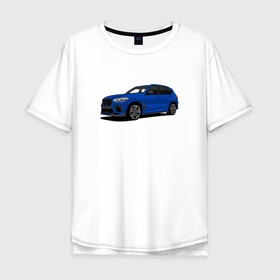 Мужская футболка хлопок Oversize с принтом BMW X5 M art в Новосибирске, 100% хлопок | свободный крой, круглый ворот, “спинка” длиннее передней части | bmw | bmwm | bmwmotorsport | bmwx5m | x5m