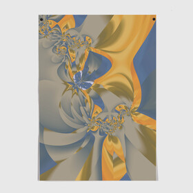 Постер с принтом Орхидеи Небо и песок Абстракция 403-1 в Новосибирске, 100% бумага
 | бумага, плотность 150 мг. Матовая, но за счет высокого коэффициента гладкости имеет небольшой блеск и дает на свету блики, но в отличии от глянцевой бумаги не покрыта лаком | abstraction | blue | flowers | fractal | ornament | pattern | yellow | абстракция | желтый | орнамент | узор | фрактал | цветы