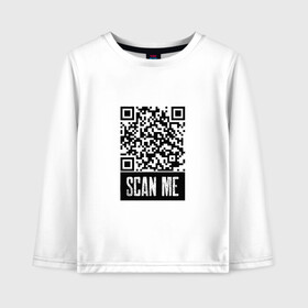 Детский лонгслив хлопок с принтом QR Scan в Новосибирске, 100% хлопок | круглый вырез горловины, полуприлегающий силуэт, длина до линии бедер | coronavirus | covid | covid19 | qr code | qr код | sputnik | вакцина | вакцинация | вирус | здоровье | изоляция | иммунитет | карантин | ковид | код | корона | коронавирус | маркировка | маска | пандемия | паспорт | прививка