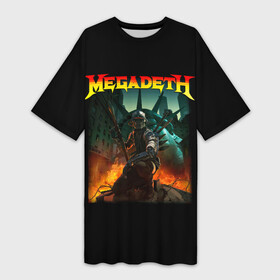 Платье-футболка 3D с принтом Мегадез На развалинах в Новосибирске,  |  | alternative | megadeth | metall | music | rock | альтернатива | мегадез | металл | музыка | рок
