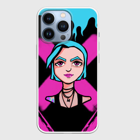 Чехол для iPhone 13 Pro с принтом JINX 2D | СИНЕГОЛОВАЯ в Новосибирске,  |  | arcane | arcane league of legends | cartoon | jinx | league of legends | mult | stim punk | stimpunk | аркеин | аркейн | джинкс | мульт | мультик | паудер | порох | психопатка | синеголовая | синий хвост | стим панк | стимпанк