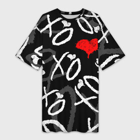 Платье-футболка 3D с принтом The Weeknd  XO в Новосибирске,  |  | abel makkonen tesfaye | after hours | beauty behind the madness | kiss land | starboy | the weeknd | the weekеnd | xo | артист | музыка | уикнд