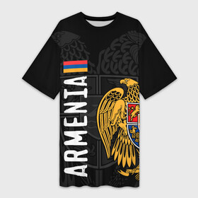 Платье-футболка 3D с принтом АРМЕНИЯ  ARMENIA в Новосибирске,  |  | armenia | армения | армения сборная форма | армения форма | герб | лев | орёл | тигр | флаг | форма армении | форма армения | форма сборной армении