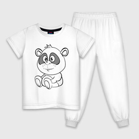 Детская пижама хлопок с принтом Пандочка в подгузниках в Новосибирске, 100% хлопок |  брюки и футболка прямого кроя, без карманов, на брюках мягкая резинка на поясе и по низу штанин
 | веселье | детские | для девушек | для детей | китай | медведь | медвежонок | мультики | панда | пандочка | сказка | сказочные | удивление