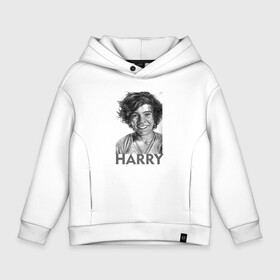 Детское худи Oversize хлопок с принтом Harry  Styles в Новосибирске, френч-терри — 70% хлопок, 30% полиэстер. Мягкий теплый начес внутри —100% хлопок | боковые карманы, эластичные манжеты и нижняя кромка, капюшон на магнитной кнопке | harry edward styles | британец | бритпопо | гарри стайлс | дирекшин | дирекшины