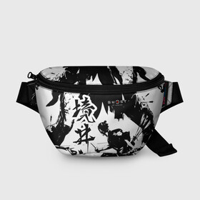Поясная сумка 3D с принтом Ghost of Tsushima - Призрак Цусимы в Новосибирске, 100% полиэстер | плотная ткань, ремень с регулируемой длиной, внутри несколько карманов для мелочей, основное отделение и карман с обратной стороны сумки застегиваются на молнию | ghost of tsushima | samurai | игры | призрак цусимы | самурай | япония | японский