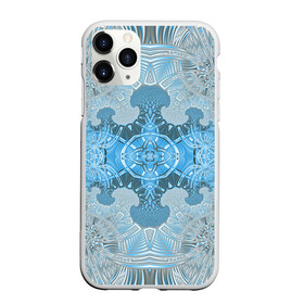 Чехол для iPhone 11 Pro Max матовый с принтом Коллекция Фрактальная мозаика Голубой 292-6-n в Новосибирске, Силикон |  | blue | fractal | light | pattern | symmetrical | на витрину | светлый | симметричный | узор | фрактал