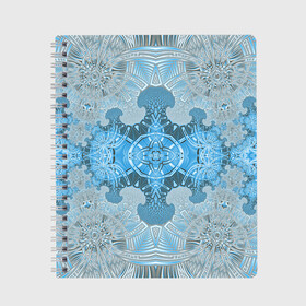 Тетрадь с принтом Коллекция Фрактальная мозаика Голубой 292-6-n в Новосибирске, 100% бумага | 48 листов, плотность листов — 60 г/м2, плотность картонной обложки — 250 г/м2. Листы скреплены сбоку удобной пружинной спиралью. Уголки страниц и обложки скругленные. Цвет линий — светло-серый
 | Тематика изображения на принте: blue | fractal | light | pattern | symmetrical | на витрину | светлый | симметричный | узор | фрактал
