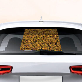 Наклейка на авто - для заднего стекла с принтом Леопард (Leopard) в Новосибирске, ПВХ | Точные размеры наклейки зависят от выбранного изображения (ширина не больше 75 мм, высота не больше 45 мм) | jaguar | leopard | ocelot | predator | гепард | дикая кошка | животное | зверь | кот | леопард | леопардовые пятна | оцелот | хищная кошка | хищник | ягуар