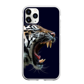 Чехол для iPhone 11 Pro матовый с принтом Оскал тигра | Большая кошка в Новосибирске, Силикон |  | 2022 | big teeth | fangs | grin | tiger | tigr | tigris | большая кошка | большие зубы | клыки | новый год | оскалиться | острые клыки | полосатая кошка | скалить | скалить зубы | тигр