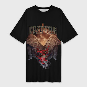 Платье-футболка 3D с принтом Led Zeppelin Wings в Новосибирске,  |  | Тематика изображения на принте: alternative | led zeppelin | metall | music | rock | альтернатива | лед зеппелин | лэд зепелин | металл | музыка | рок