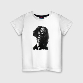 Детская футболка хлопок с принтом профиль Adele в Новосибирске, 100% хлопок | круглый вырез горловины, полуприлегающий силуэт, длина до линии бедер | Тематика изображения на принте: девушка | имя | надпись | певица | профиль