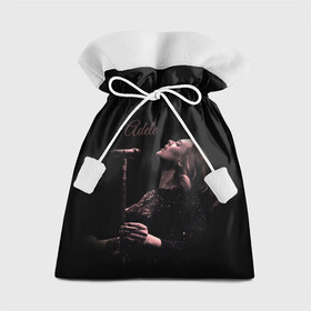 Подарочный 3D мешок с принтом Песнь Адель в Новосибирске, 100% полиэстер | Размер: 29*39 см | Тематика изображения на принте: девушка | имя | микрофон | певица | песня