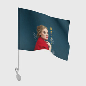 Флаг для автомобиля с принтом Portrait Adele в Новосибирске, 100% полиэстер | Размер: 30*21 см | имя | лицо | надпись | певица | портрет