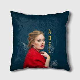 Подушка 3D с принтом Portrait Adele в Новосибирске, наволочка – 100% полиэстер, наполнитель – холлофайбер (легкий наполнитель, не вызывает аллергию). | состоит из подушки и наволочки. Наволочка на молнии, легко снимается для стирки | имя | лицо | надпись | певица | портрет