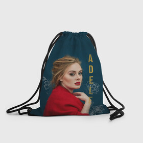 Рюкзак-мешок 3D с принтом Portrait Adele в Новосибирске, 100% полиэстер | плотность ткани — 200 г/м2, размер — 35 х 45 см; лямки — толстые шнурки, застежка на шнуровке, без карманов и подкладки | имя | лицо | надпись | певица | портрет