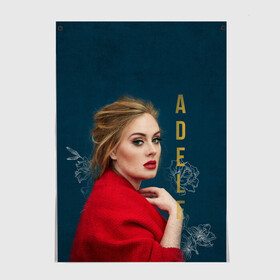 Постер с принтом Portrait Adele в Новосибирске, 100% бумага
 | бумага, плотность 150 мг. Матовая, но за счет высокого коэффициента гладкости имеет небольшой блеск и дает на свету блики, но в отличии от глянцевой бумаги не покрыта лаком | имя | лицо | надпись | певица | портрет